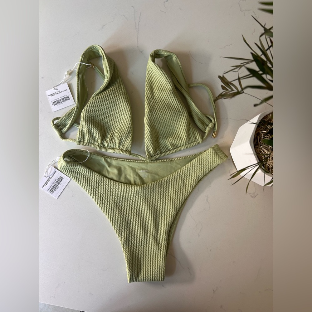 Monday Swimwear Set - Olive Green Crinkle - NWT